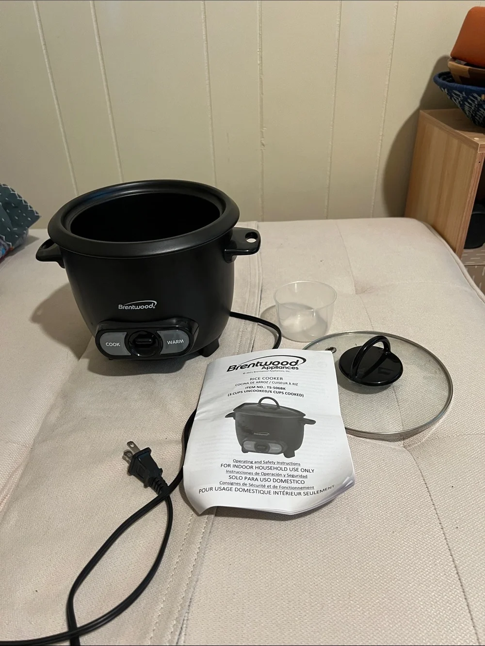 Brentwood Black Rice Cooker - Black - 3 cups uncooked